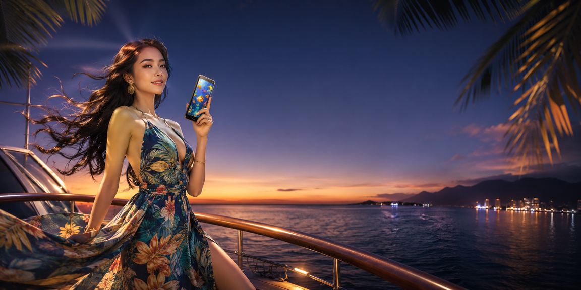 Cảnh biển Đà Nẵng với người chơi game bắn cá trên điện thoại thư giãn cuối tuần